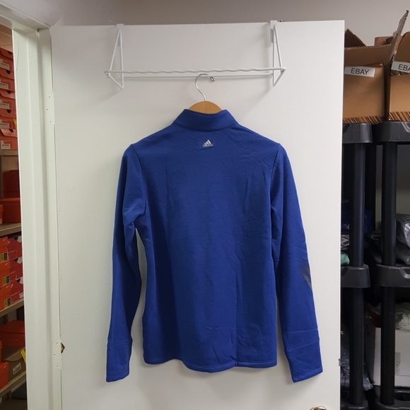 Adidas Heather 3 Stripe Quarter Zip Pullover - Picture 4 of 4